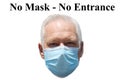 Man wearing a paper mask on his face. A man wears a Medical Face Mask to help avoid contracting Coronavirus aka Covid-19. Covid-