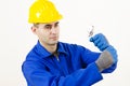 Man holding Adjustable Wrench Royalty Free Stock Photo