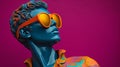 Colorful Hyper-realistic Pop Sculpture With Man Wearing Sunglasses