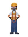 man wearing safety equipment design Royalty Free Stock Photo