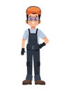man wearing safety equipment illustration Royalty Free Stock Photo