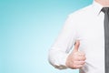 Man wearing shirt and tie thumbs up Royalty Free Stock Photo