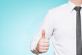 Man wearing shirt and tie thumbs up Royalty Free Stock Photo