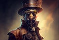a man wearing a steampunk hat and a steampunk mask, fantasy art, steampunk. Generate Ai Royalty Free Stock Photo
