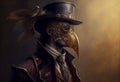 a man wearing a steampunk hat and a steampunk mask, fantasy art, steampunk. Generate Ai Royalty Free Stock Photo