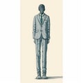 Muted And Subtle Tones: Illustrations Of A Man In A Suit