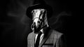 Quirky Anthropomorphic Portraits: A Timeless Elegance With A Detective Horse Face