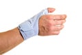 Man Wearing Supportive Brace on Wrist and Hand