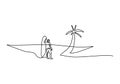 Man wearing Surfing Costume One Line Drawing: Continuous Hand Drawn Royalty Free Stock Photo