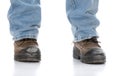 Man wearing workboots Royalty Free Stock Photo