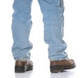 Man wearing workboots Royalty Free Stock Photo