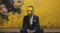 Yellow Masked Man: A Fine Art Portrait In A Yellow Room