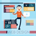 Man Web Designer Graphic Design Background Royalty Free Stock Photo