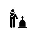 Man weep funeral grief icon. Element of pictogram death illustration