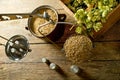 Man Weighs Malt for Home Brewing of Beer. Royalty Free Stock Photo