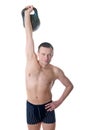 Man with weight Royalty Free Stock Photo
