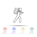 man with weight multi color style icon. Simple thin line, outline of vmle bag and luggage icons for ui and ux, website or