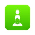 Man with the weight over head icon digital green