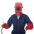 Man with welding mask Royalty Free Stock Photo