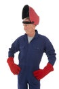 Man with welding mask Royalty Free Stock Photo
