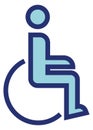 Man in wheel chair icon. Disabled person. Patient symbol Royalty Free Stock Photo