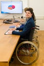 Man in wheelchair during business meeting