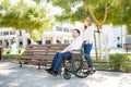 Man in a wheelchair with his girlfriend