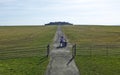 Man in a wheelchair Mussenden Temple benone beach Co Derry Londonderry Northern Ireland Royalty Free Stock Photo