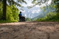 Man on a wheelchair in nature Royalty Free Stock Photo