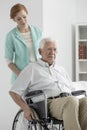 Man on a wheelchair Royalty Free Stock Photo