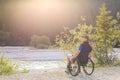 Man in wheelchair outside in nature