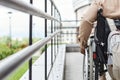 Man in Wheelchair on Ramp Closeup Royalty Free Stock Photo