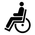 Man on wheelchair realistic handicapped symbol isolated - PNG Royalty Free Stock Photo