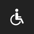 Man in wheelchair vector icon. Handicapped invalid people sign i Royalty Free Stock Photo