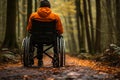 man in a wheelchair walking, disabled person ai generative