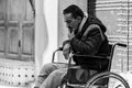 Man in wheelchairs in Morocco Royalty Free Stock Photo