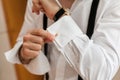 Man and white shirt and cufflink Royalty Free Stock Photo