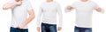 Man in a white short and longsleeved T shirts isolated for your design