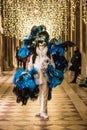 The Carnival of Venice, Italy in 2020, Peacock Costume Royalty Free Stock Photo