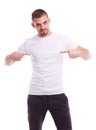 Man in a white t-shirt Royalty Free Stock Photo