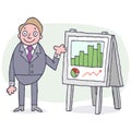 Man with Whiteboard Royalty Free Stock Photo