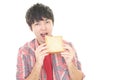 The man who eats food Royalty Free Stock Photo
