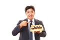 The man who eats sushi Royalty Free Stock Photo