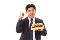 The man who eats sushi Royalty Free Stock Photo