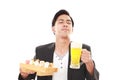 The man who eats sushi Royalty Free Stock Photo
