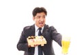 The man who eats sushi Royalty Free Stock Photo