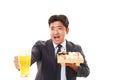 The man who eats sushi Royalty Free Stock Photo