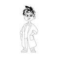 A man who is humorous and charming, and has a job in the medical field where he wears a uniform. Childrens coloring page