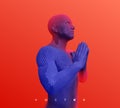 Man who prays. Hands in praying position. Prayer to god with faith and hope. Concept for religion, worship, love and spirituality Royalty Free Stock Photo
