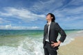 The man who relaxes on the beach. Royalty Free Stock Photo